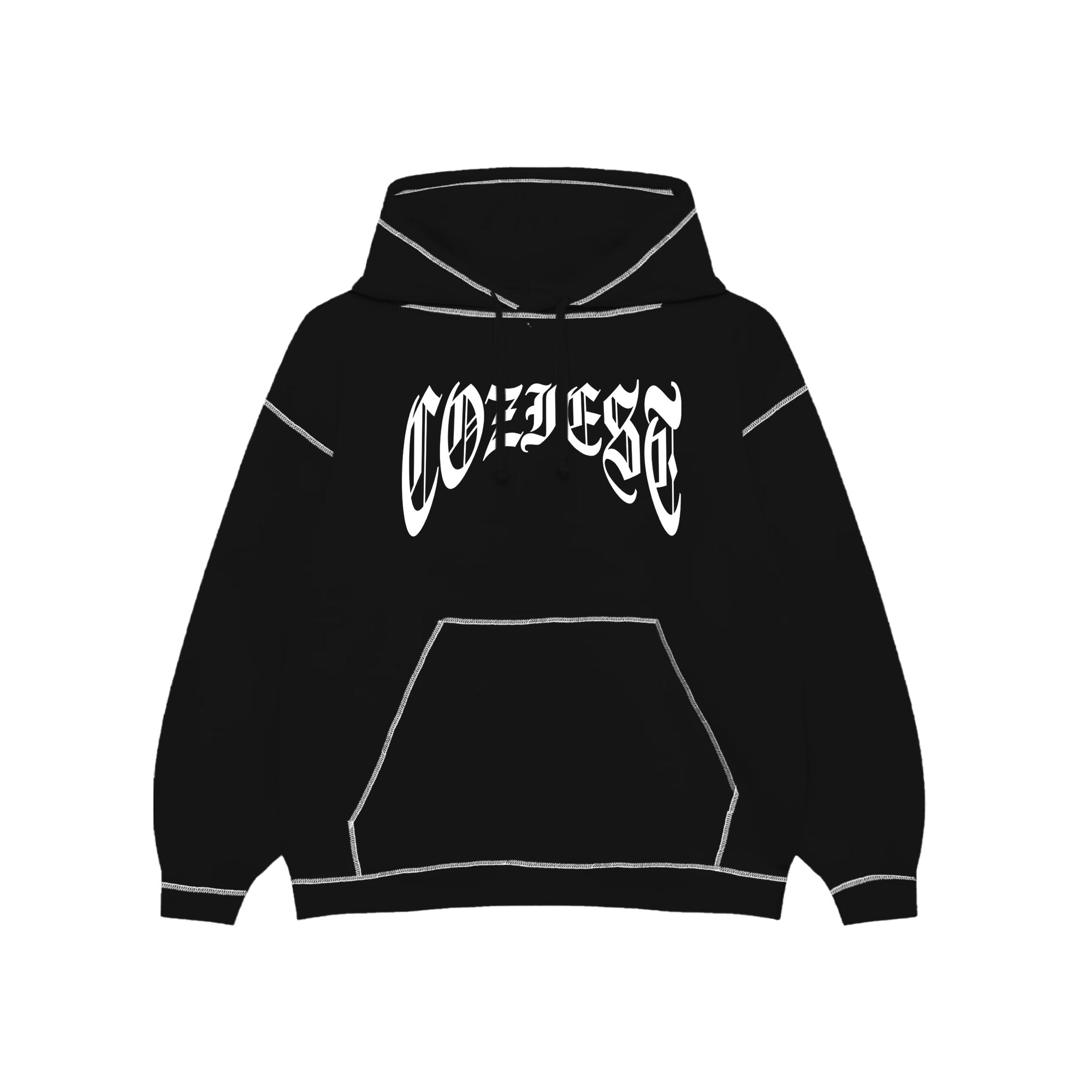 "Old English Arc" Hoodie in Black Colorway