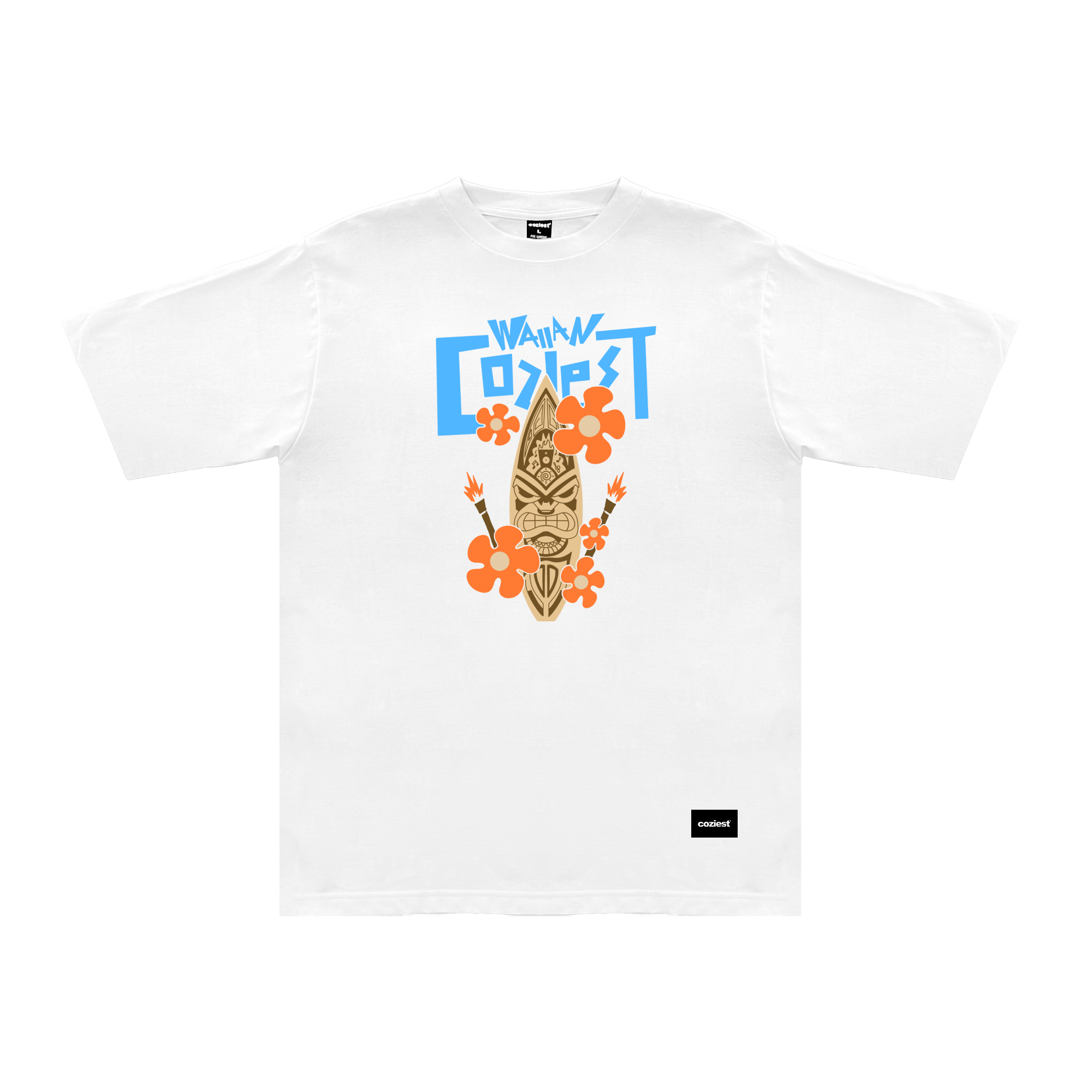"Tiki" Tee in White Colorway