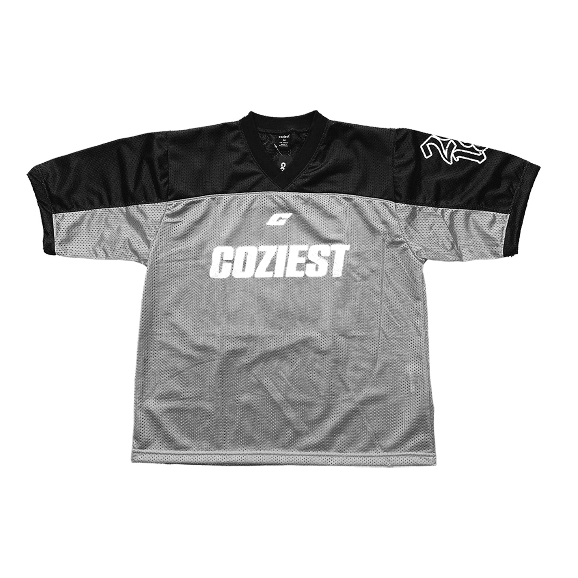 "Retro" Mesh Football Jersey in Black Colorway