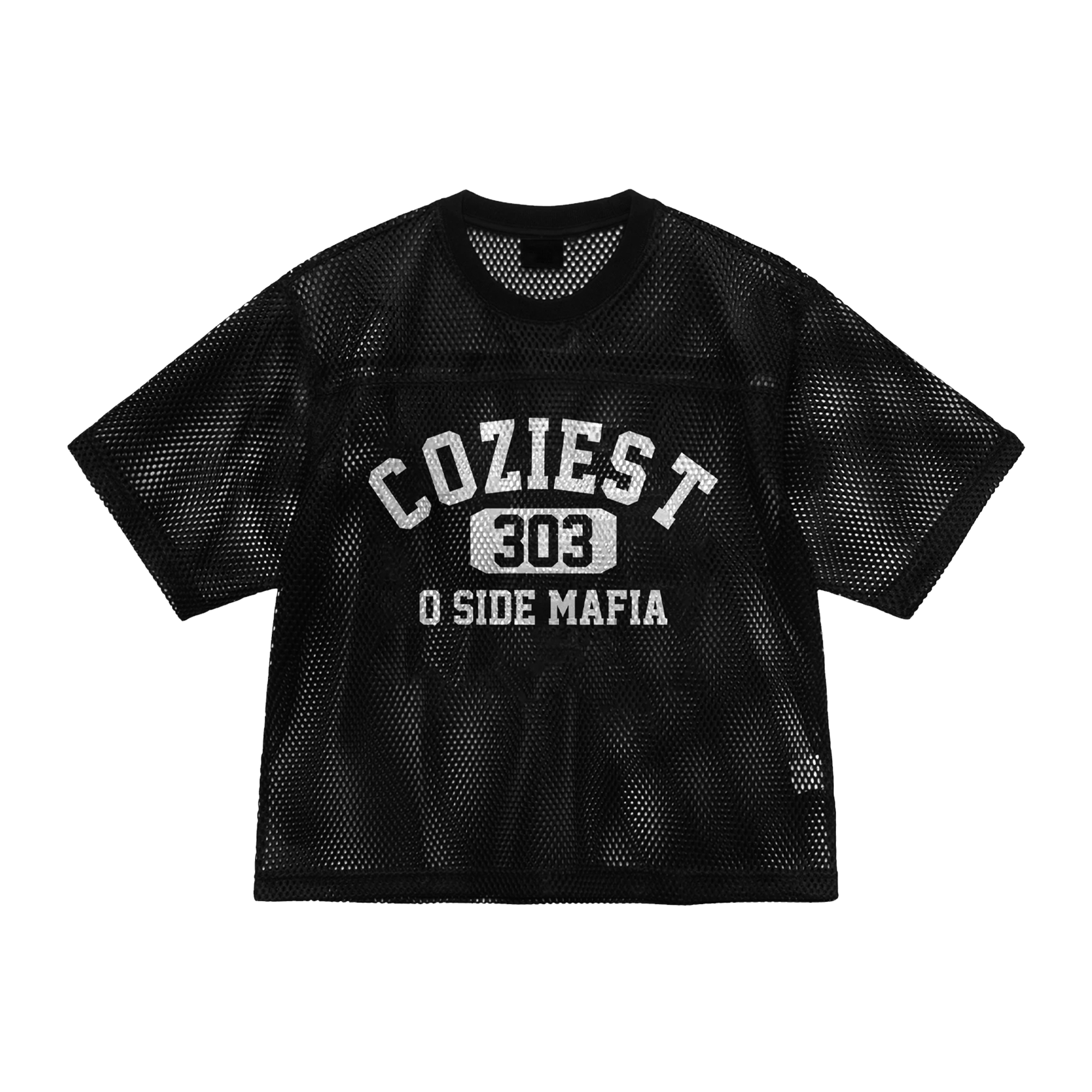 "Touchdown" Mesh Football Jersey in Black Colorway