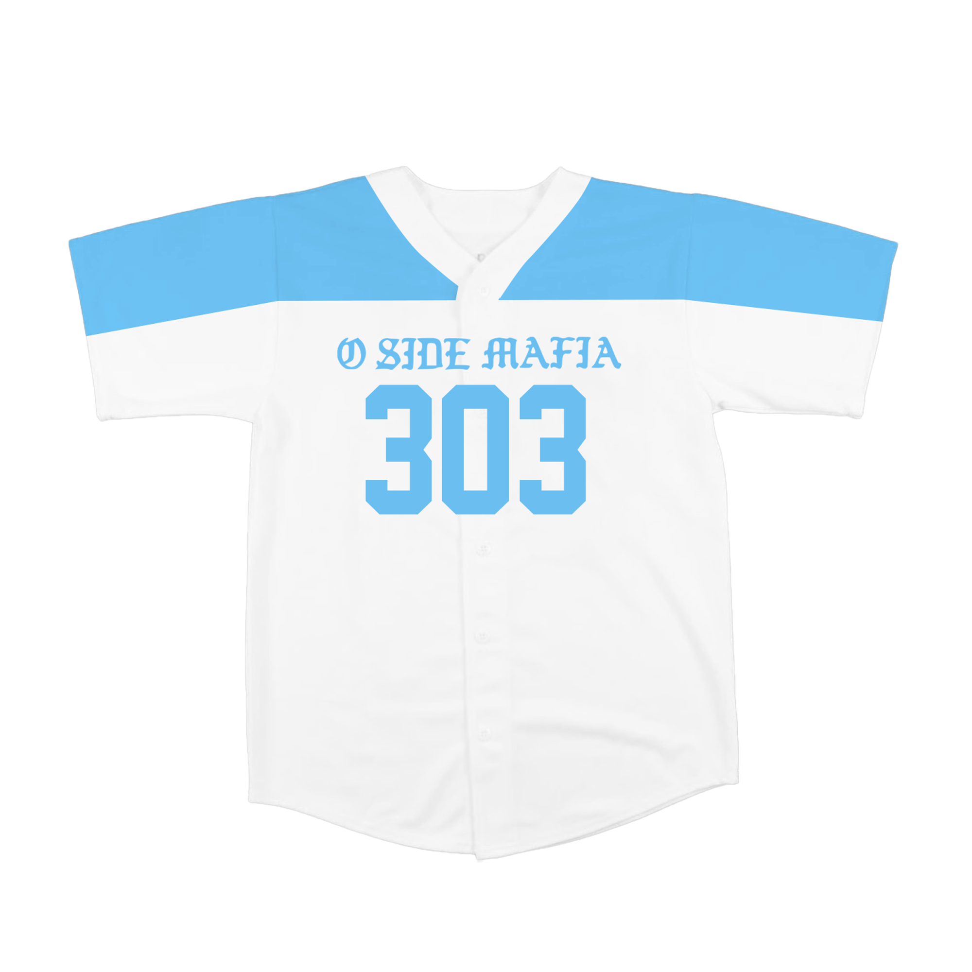 "Homerun" Mesh Football Jersey in White & Blue Colorway