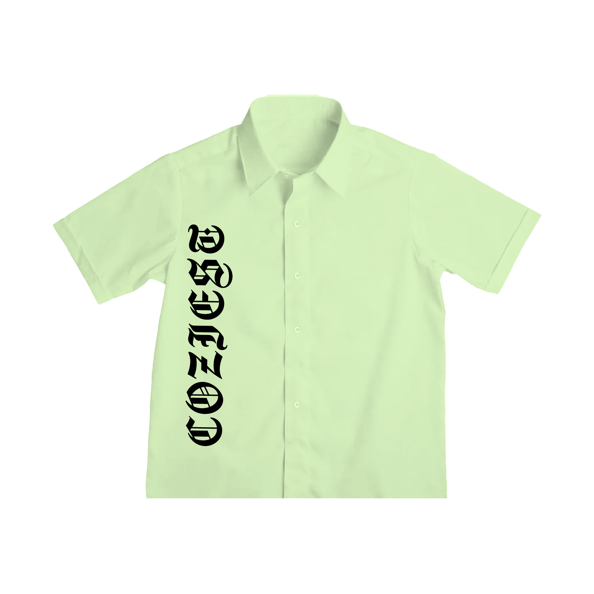 “Old English” Button-down Polo in Apple Green Colorway