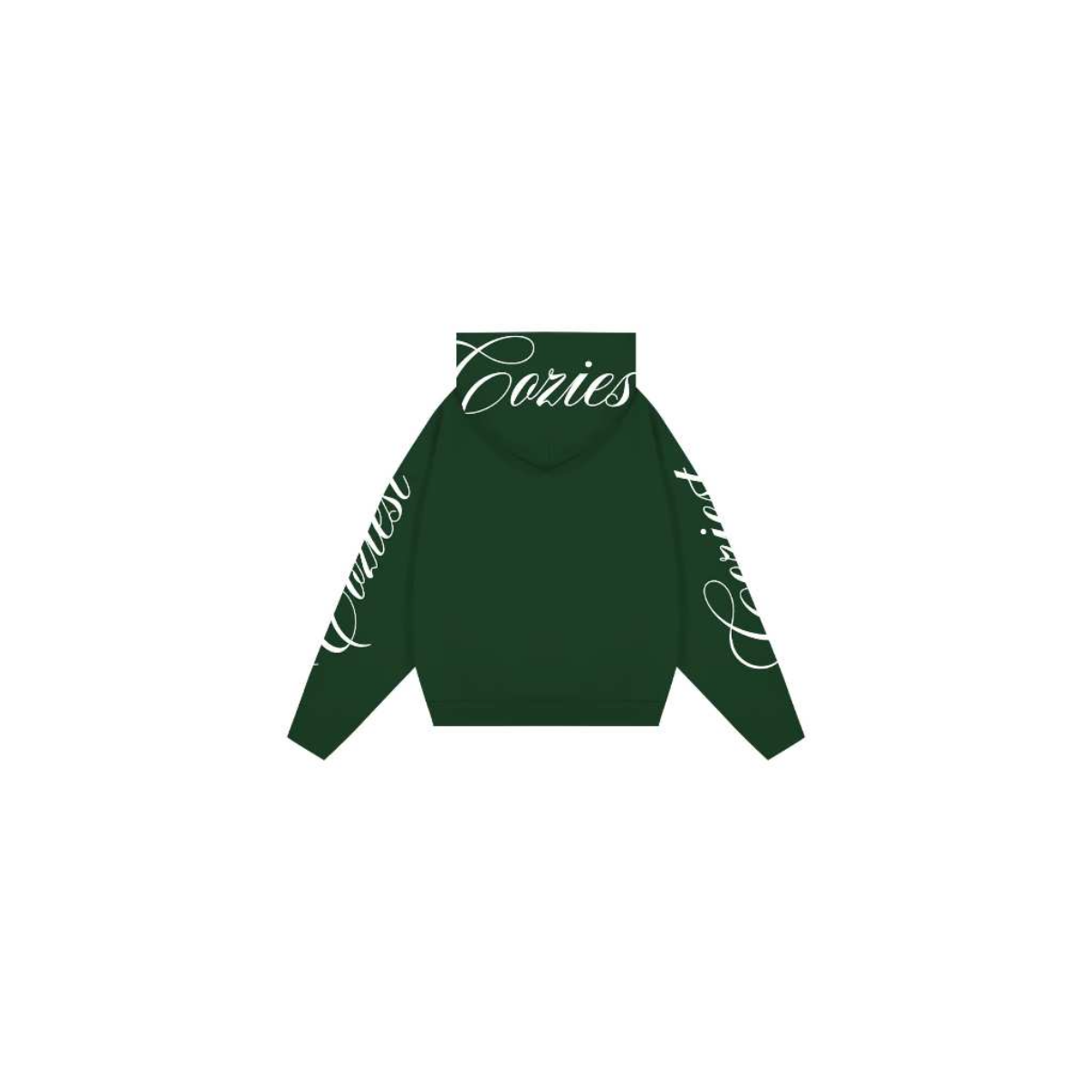 “Script” Hoodie in Black and Moss Green Colorway