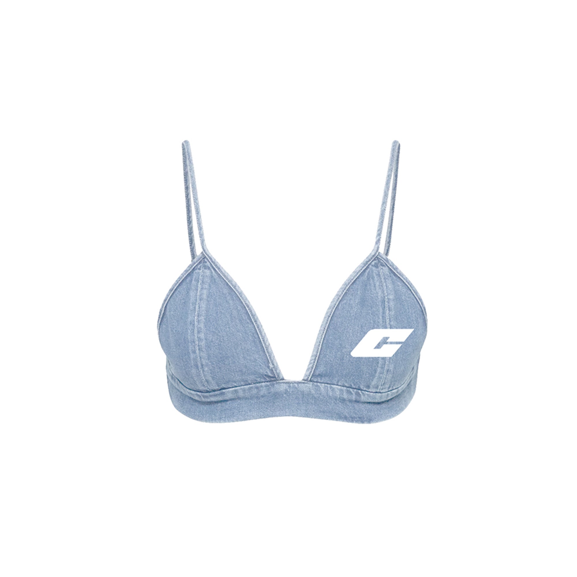 "The Fifth" Denim Bra in Light Blue Colorway