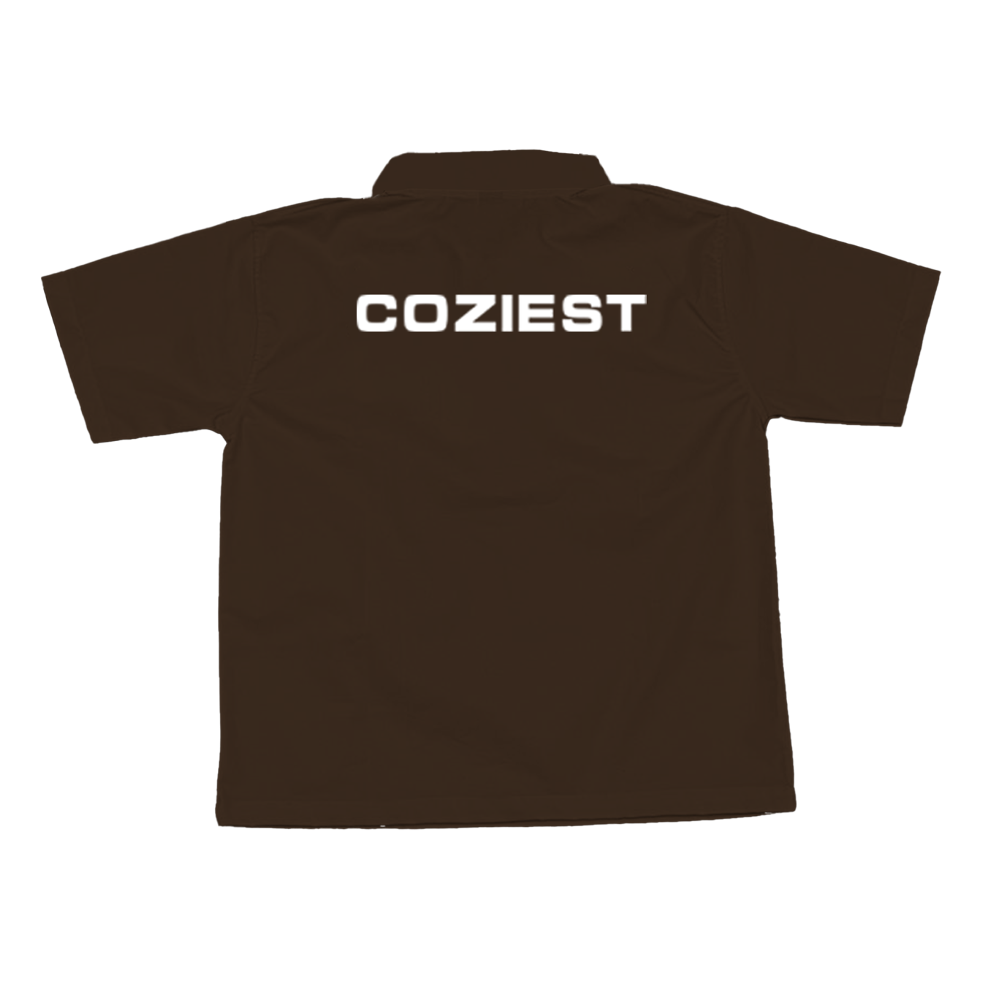 "Workwear" Quarter Zip Polo in Choco Brown Colorway