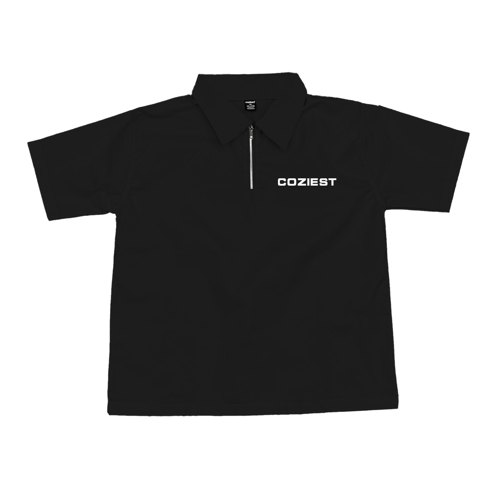 "Workwear" Quarter Zip Polo in Black Colorway.