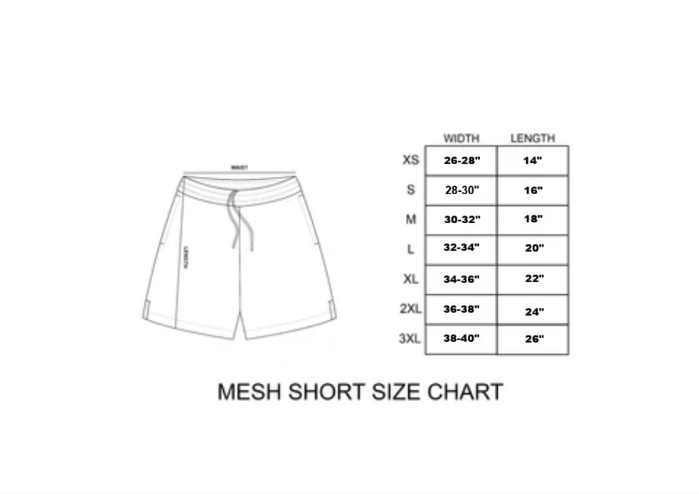 "Bone" Mesh Shorts in Black Colorway