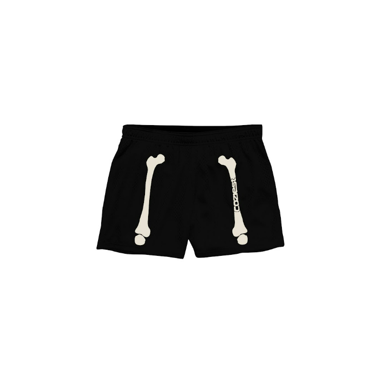 "Bone" Mesh Shorts in Black Colorway