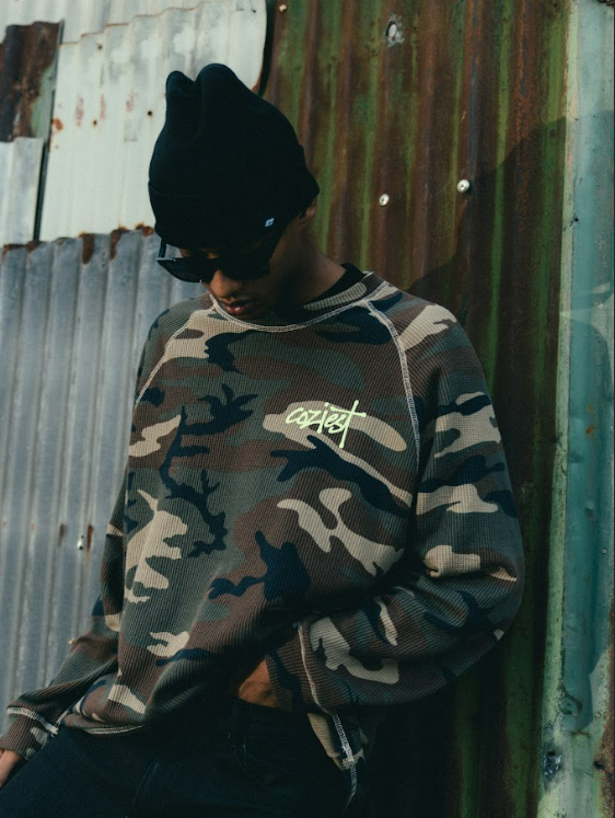 “Waffle Camou Lime” Longsleeve