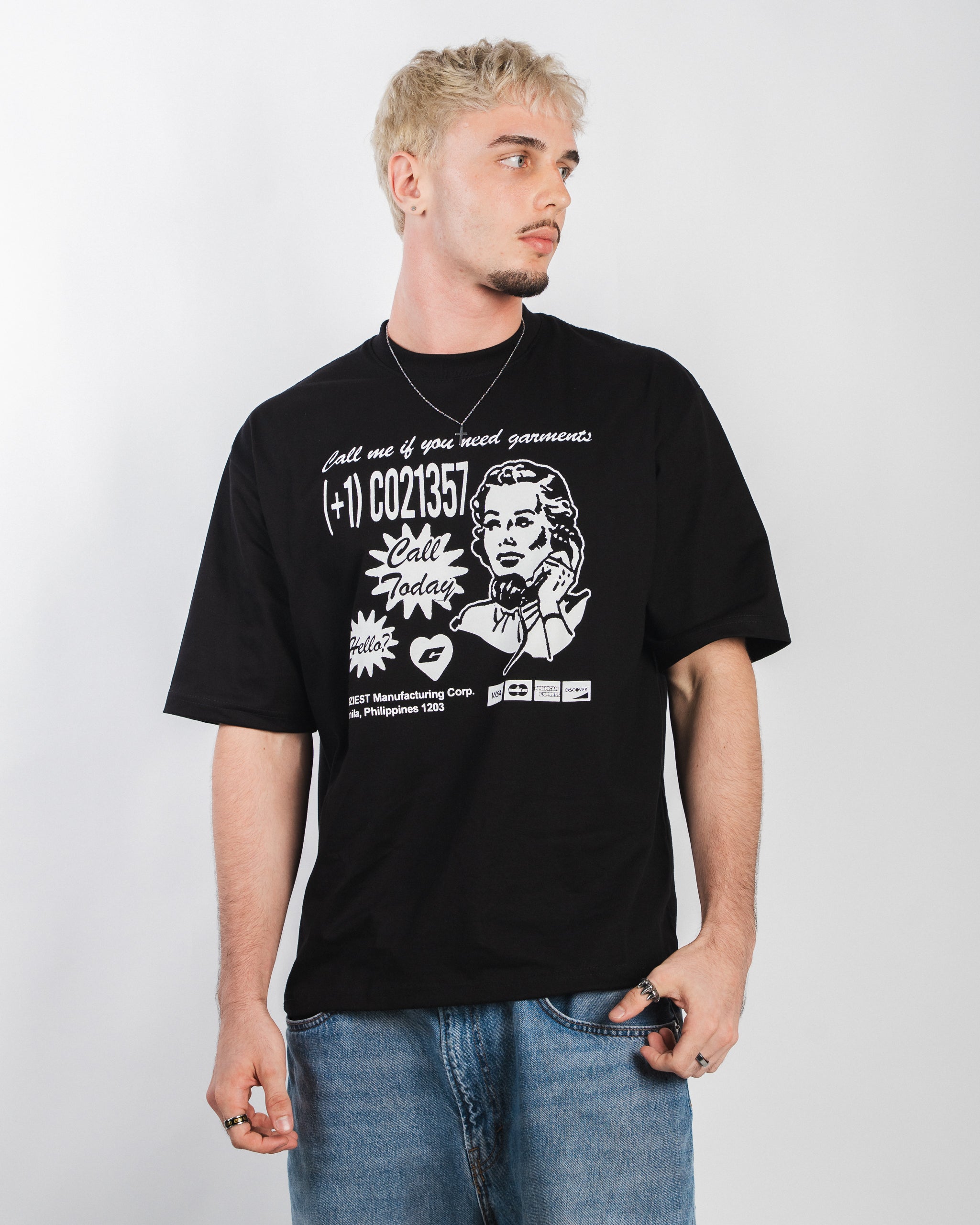 "Call Me" Tee in Black