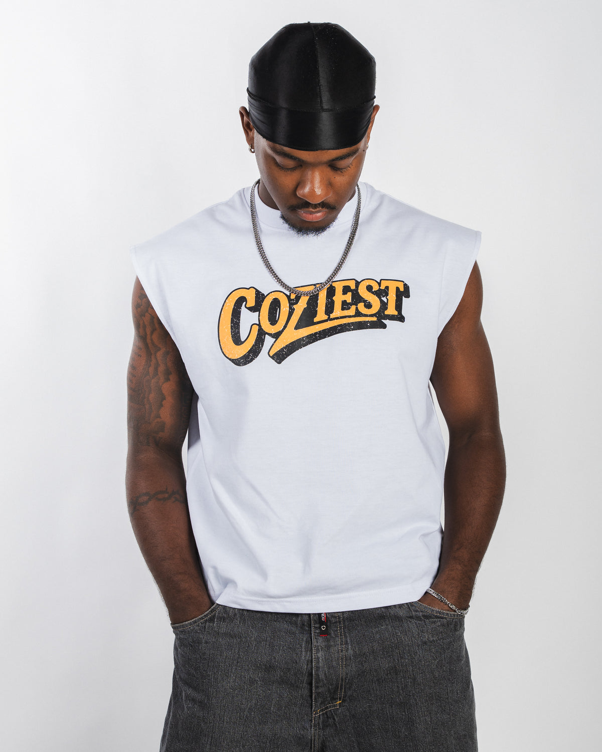 "Zeus" Muscle Tee in White
