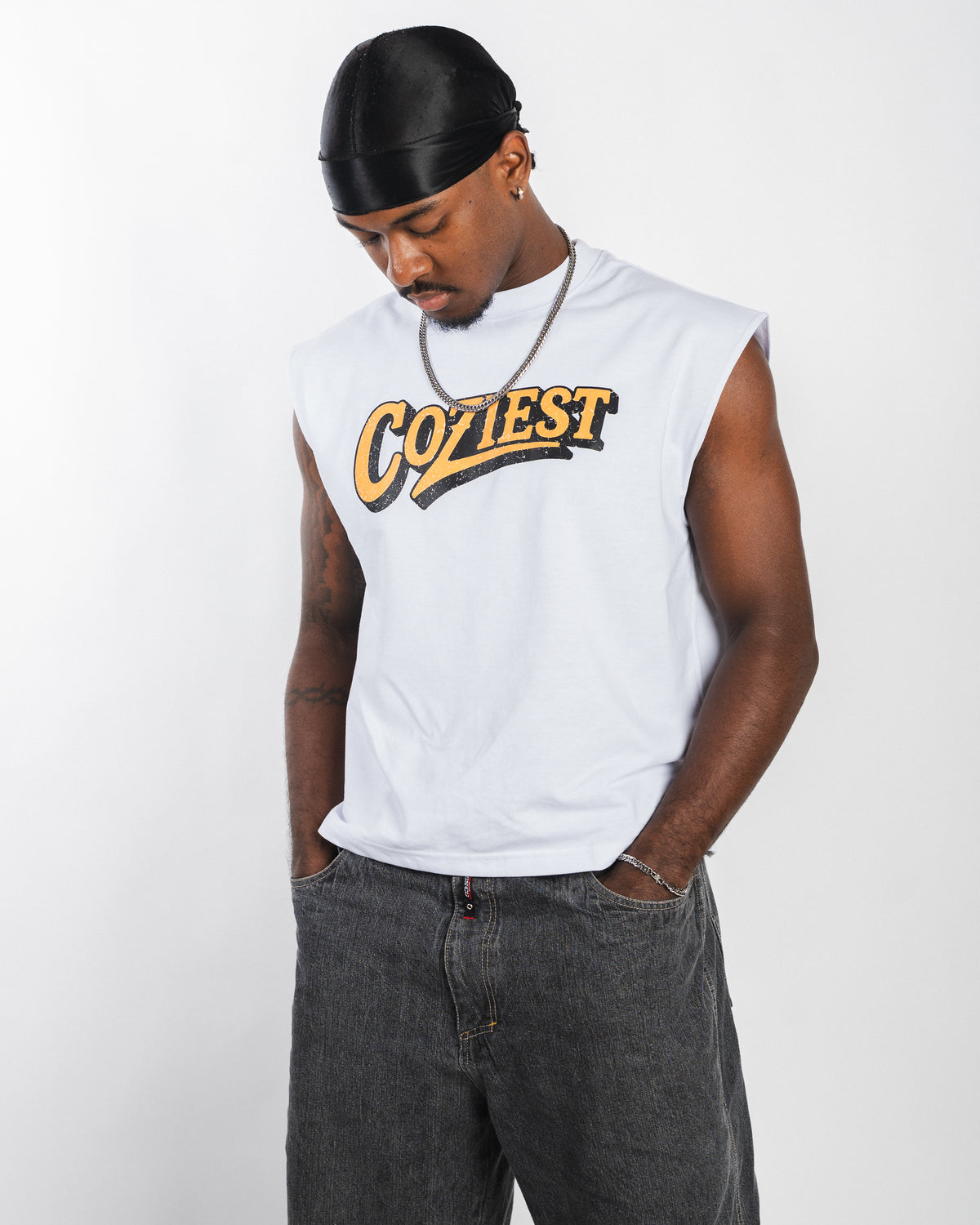 "Zeus" Muscle Tee in White