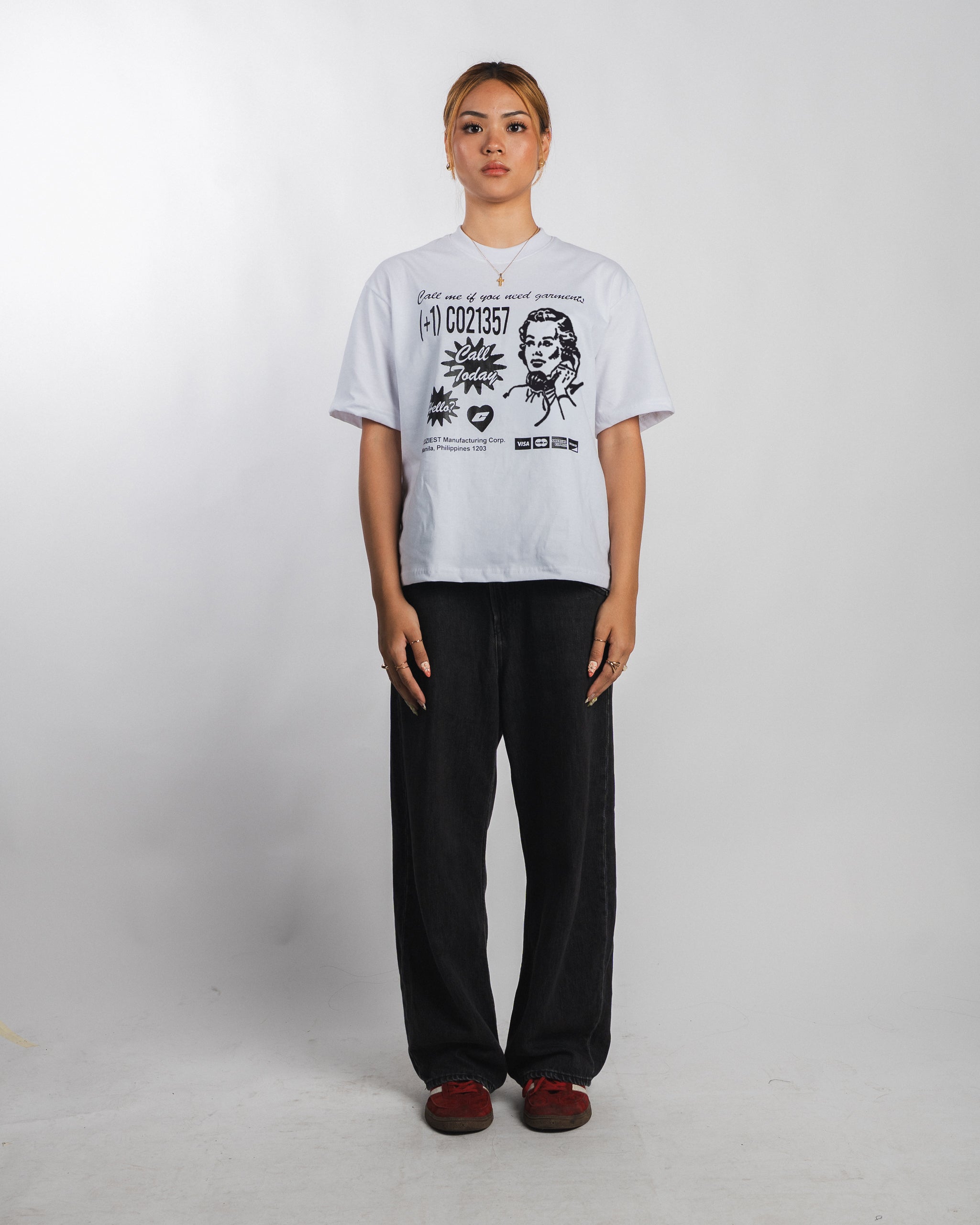 "Call Me" Tee in White