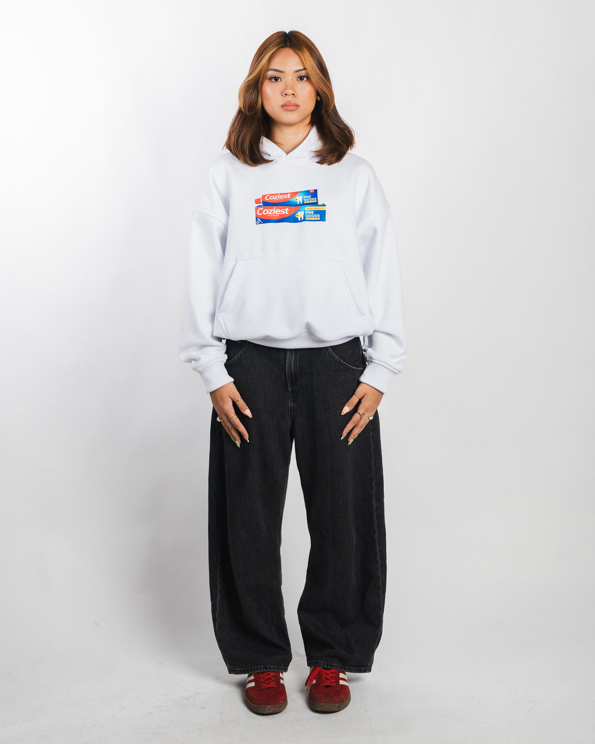 "Toothpaste" Hoodie in White
