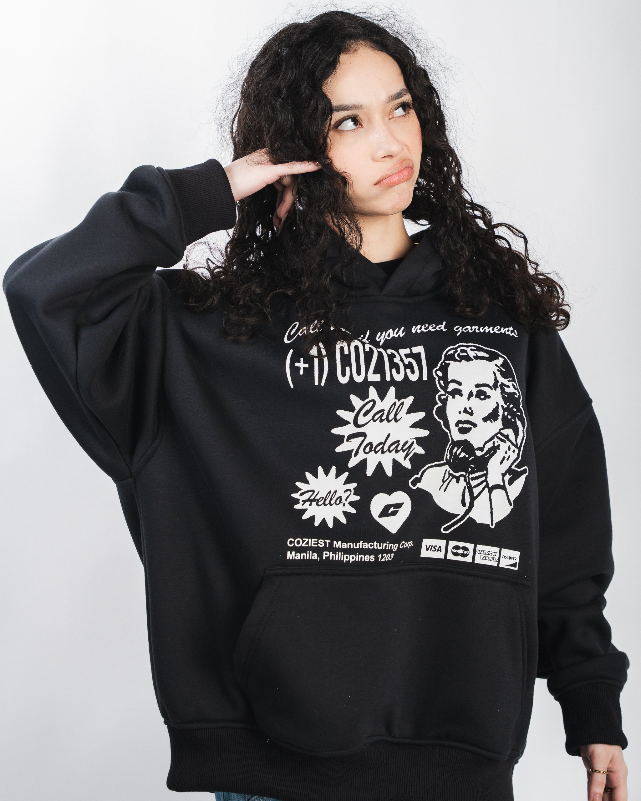"Call Me" Hoodie in Black