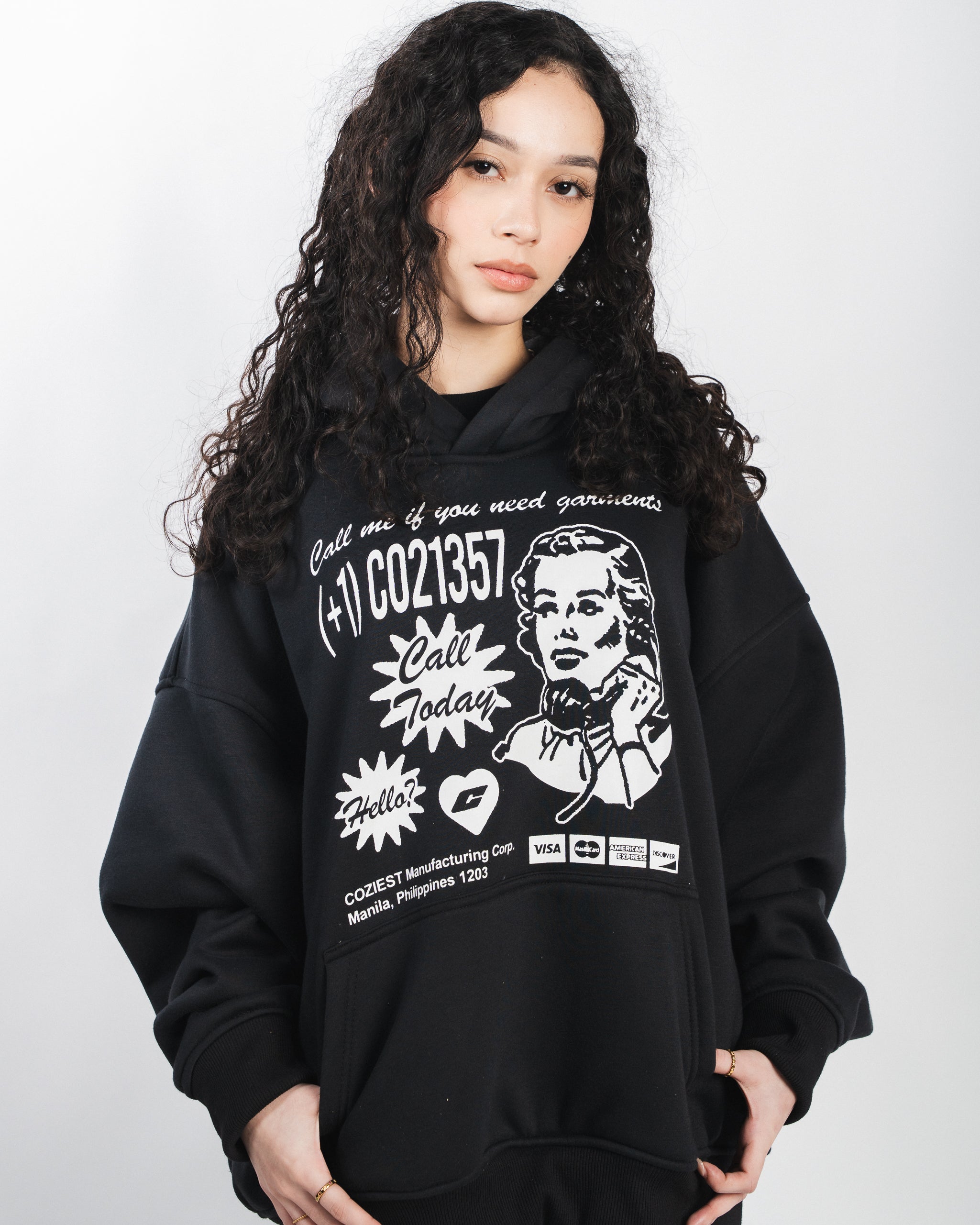"Call Me" Hoodie in Black