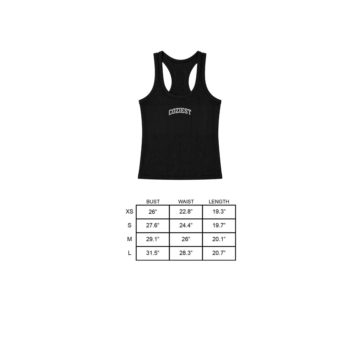 "ARC” Tank Top in Black Colorway