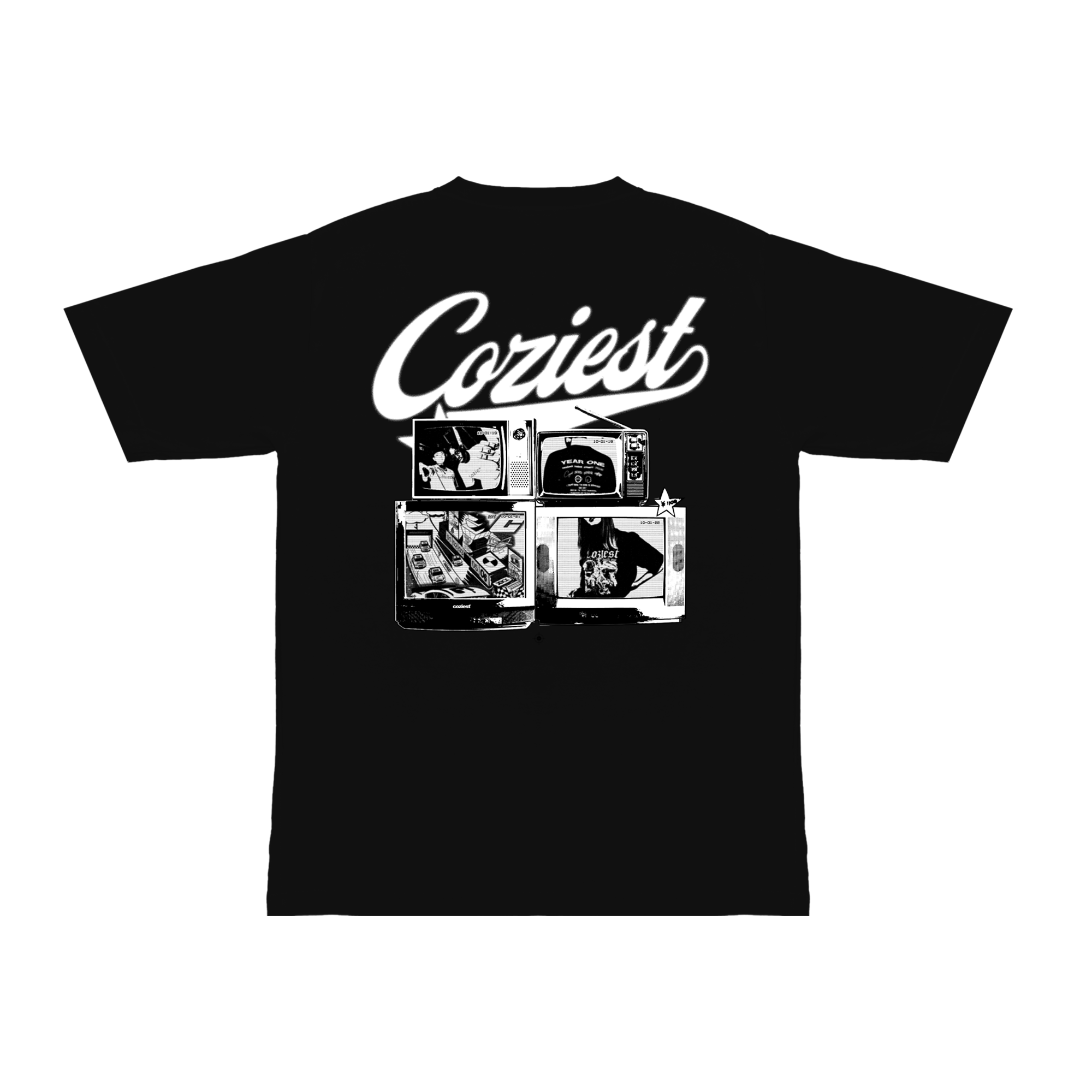 "TV" Tee in Black Colorway