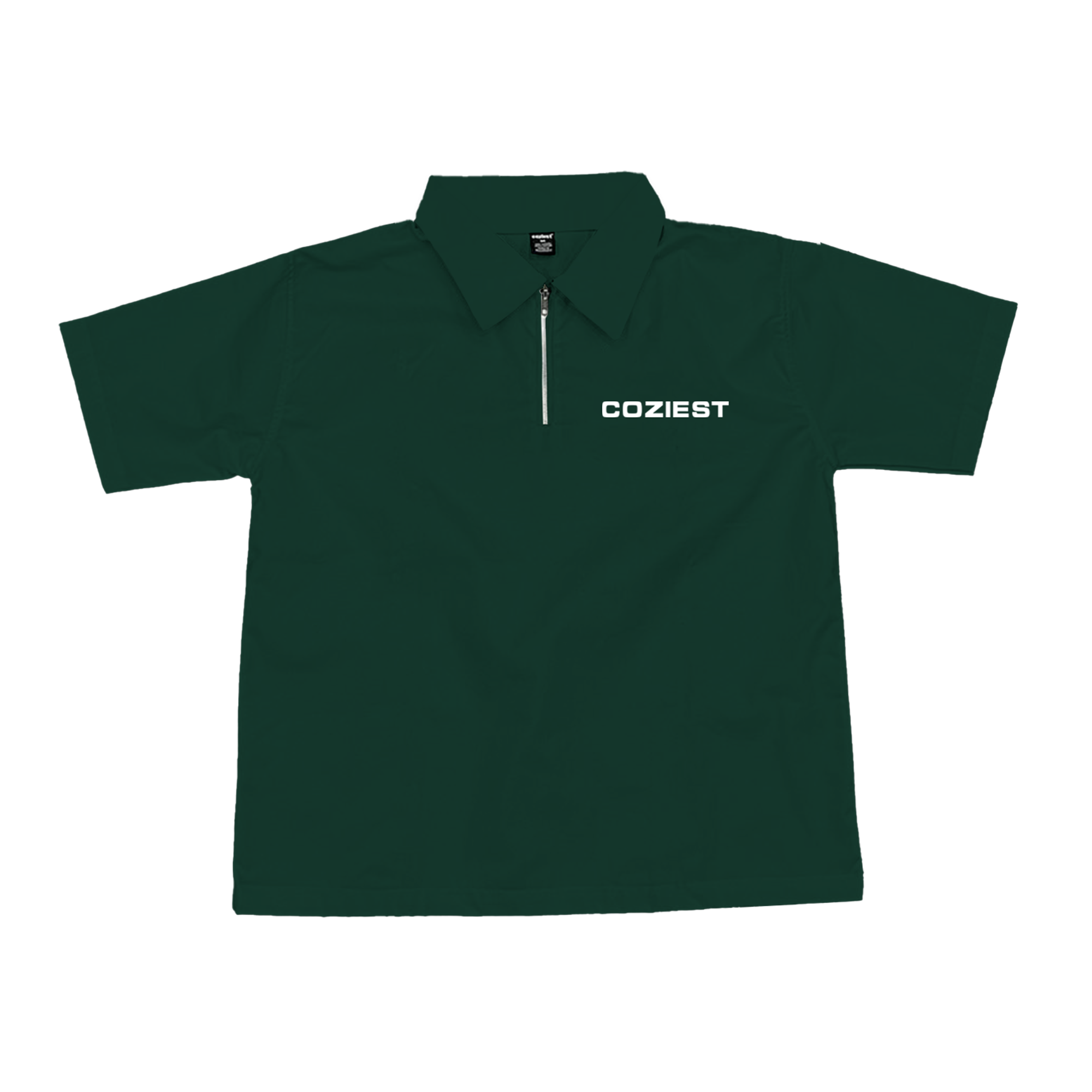 "Workwear" Quarter Zip Polo in Moss Green Colorway.
