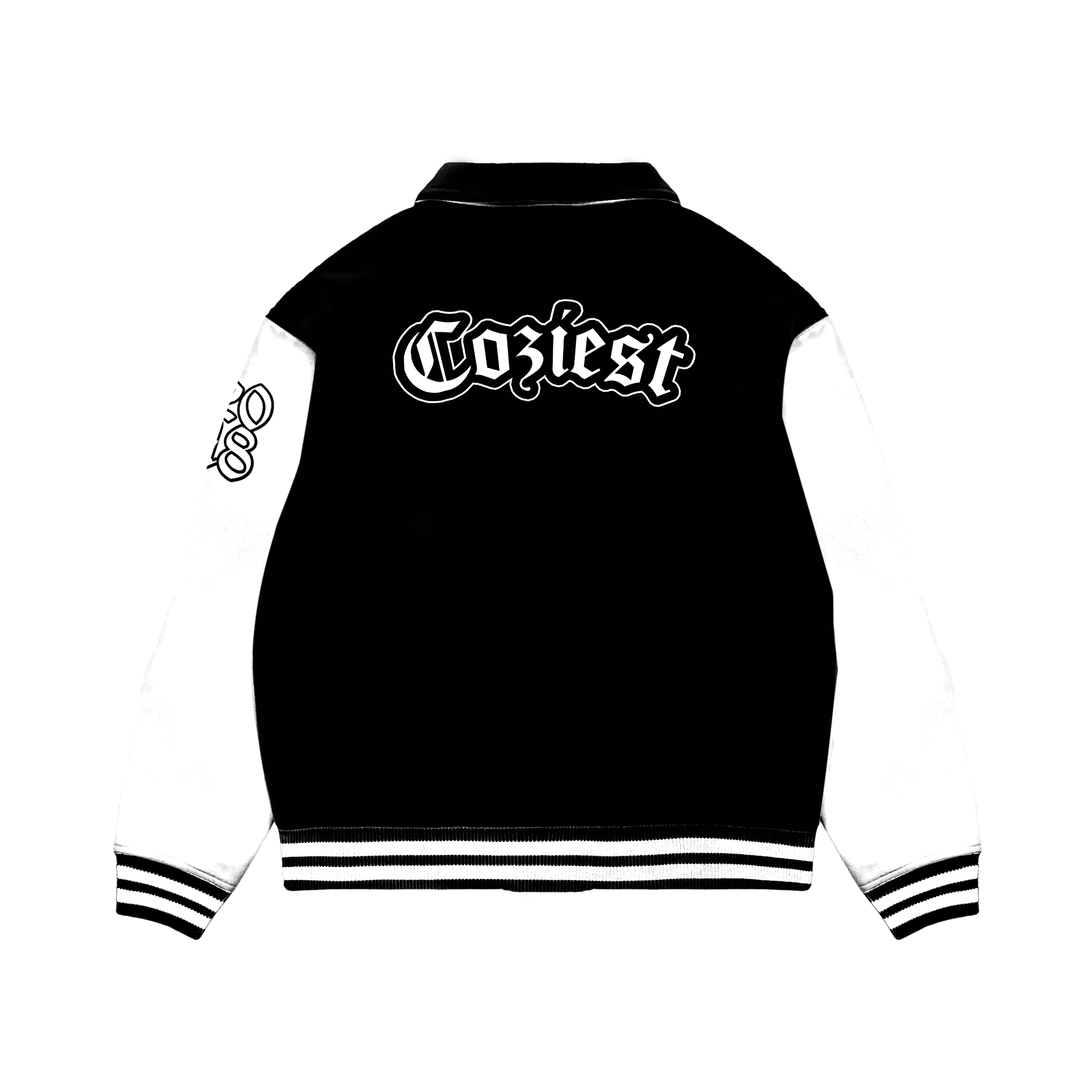 "Varsity" Varsity Jacket in Black and White Colorway