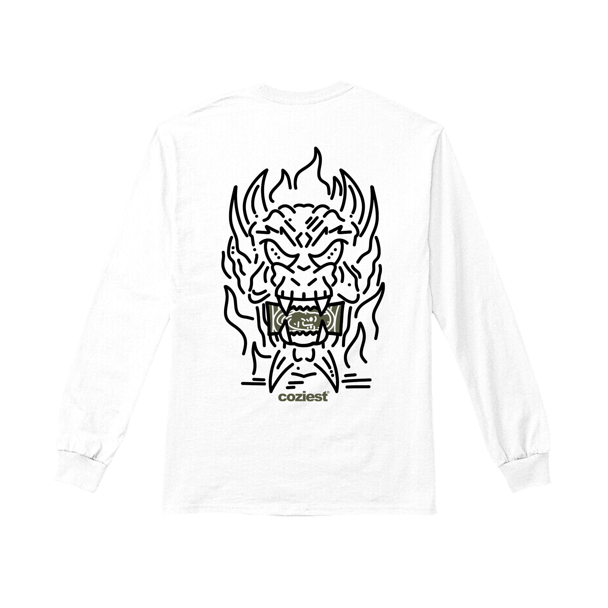 "Dragon" Long-Sleeves in White Colorway