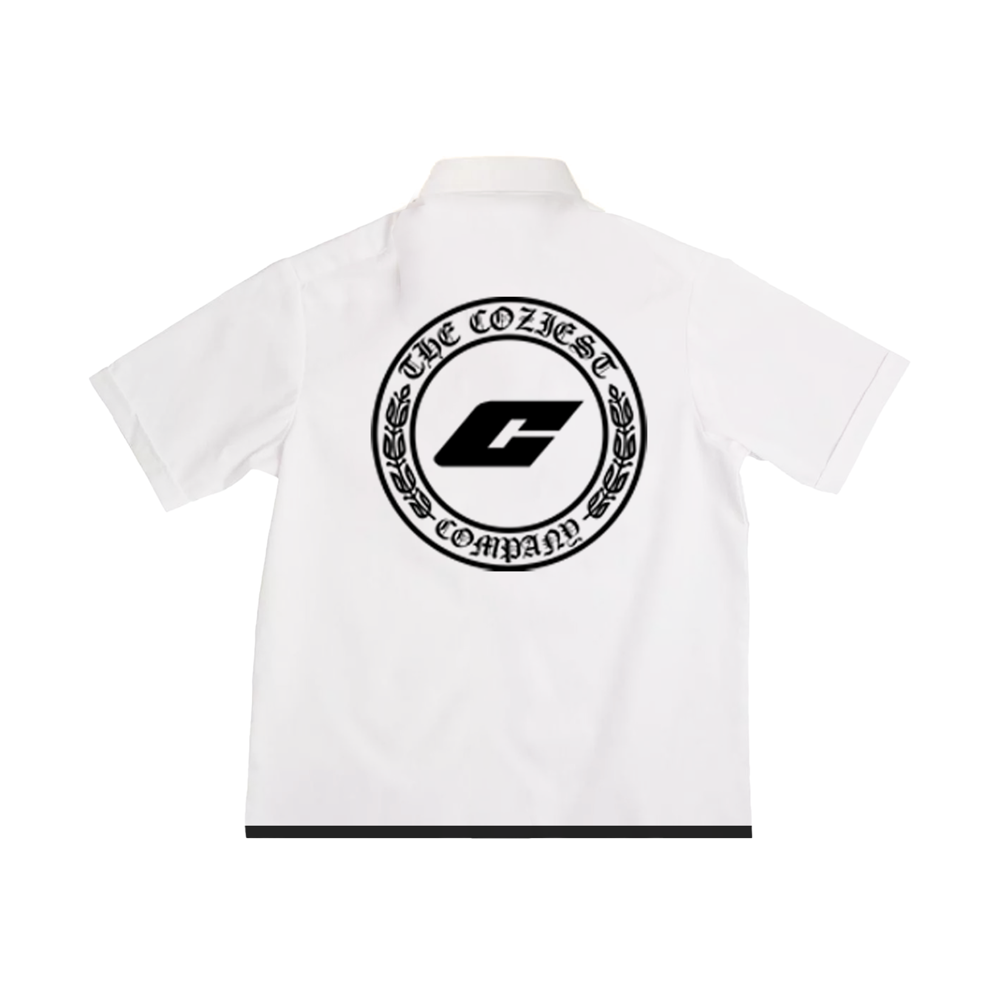 "Scholar" snap down polo in white colorway