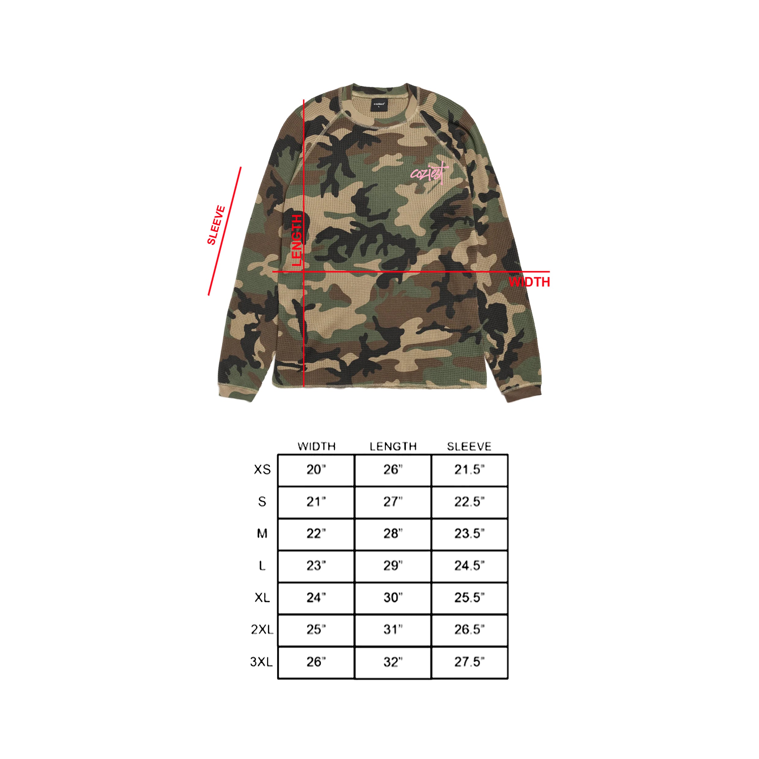 “Waffle Camou Lime” Longsleeve