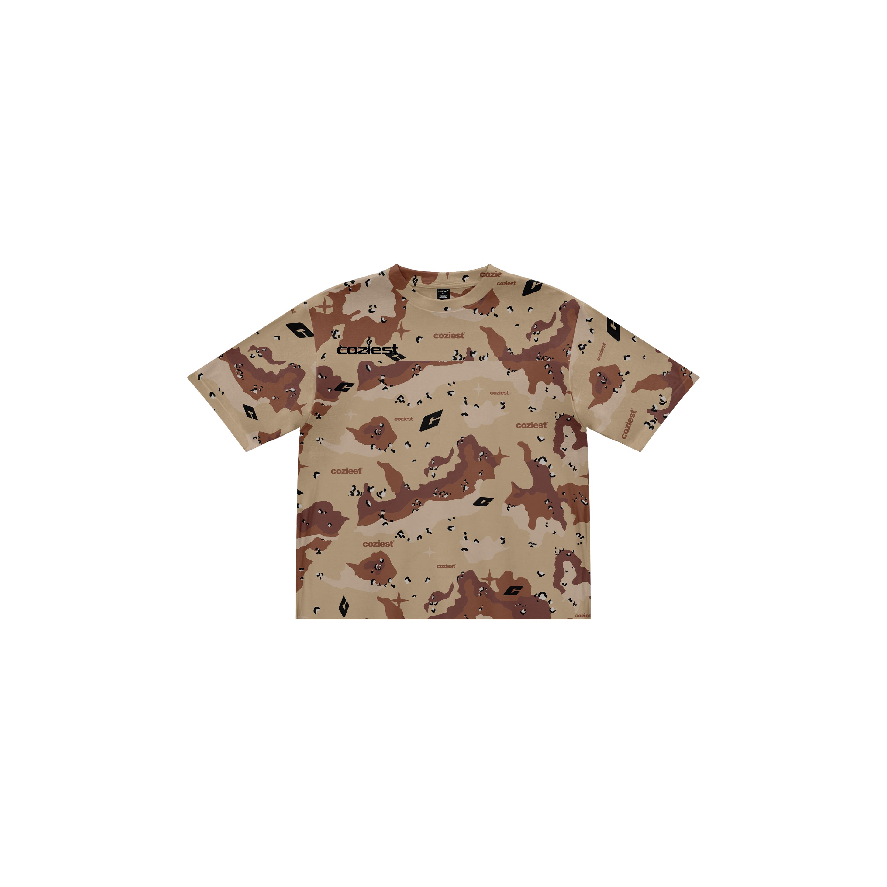 "Camou" Tee in Beige,Black and Green Colorway