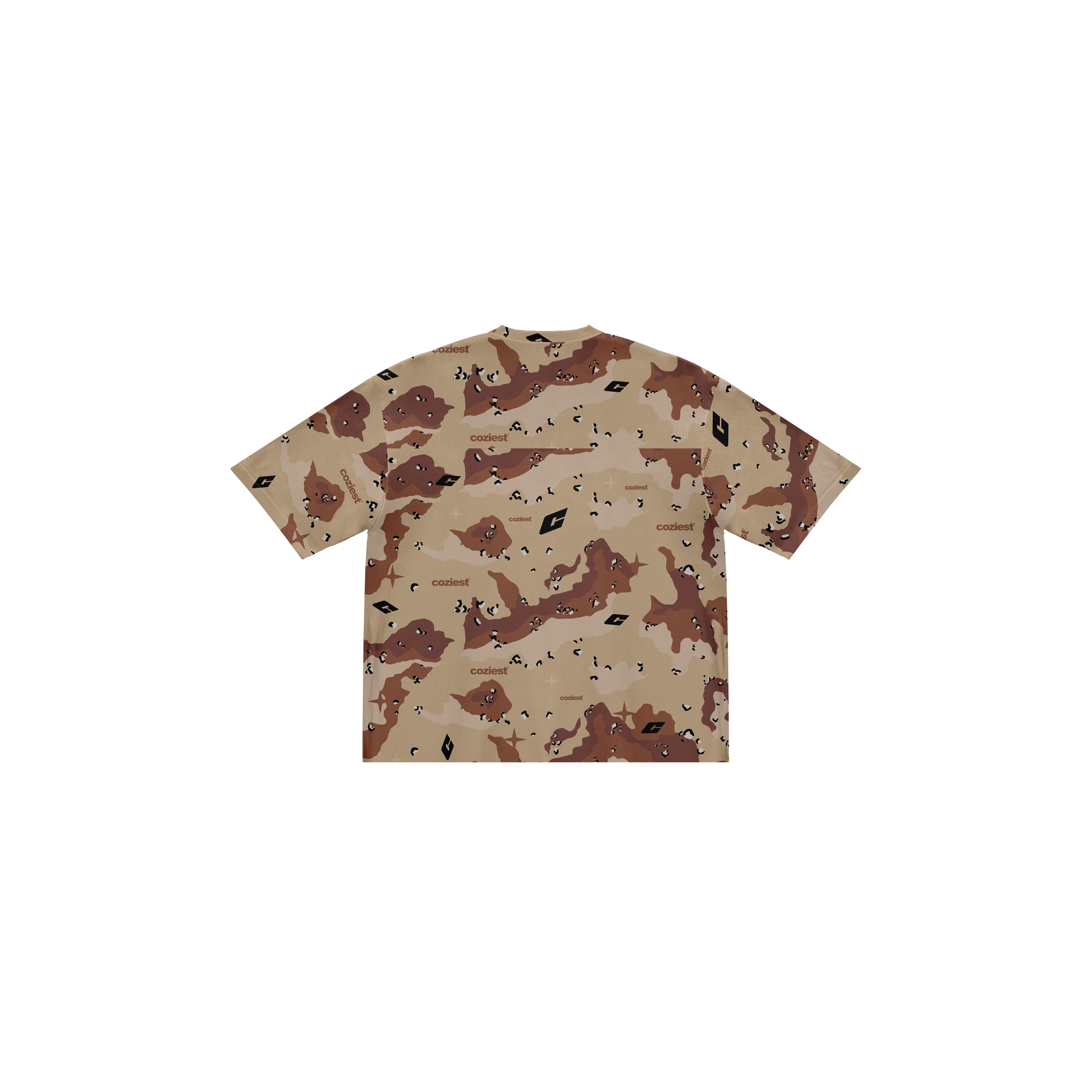 "Camou" Tee in Beige,Black and Green Colorway