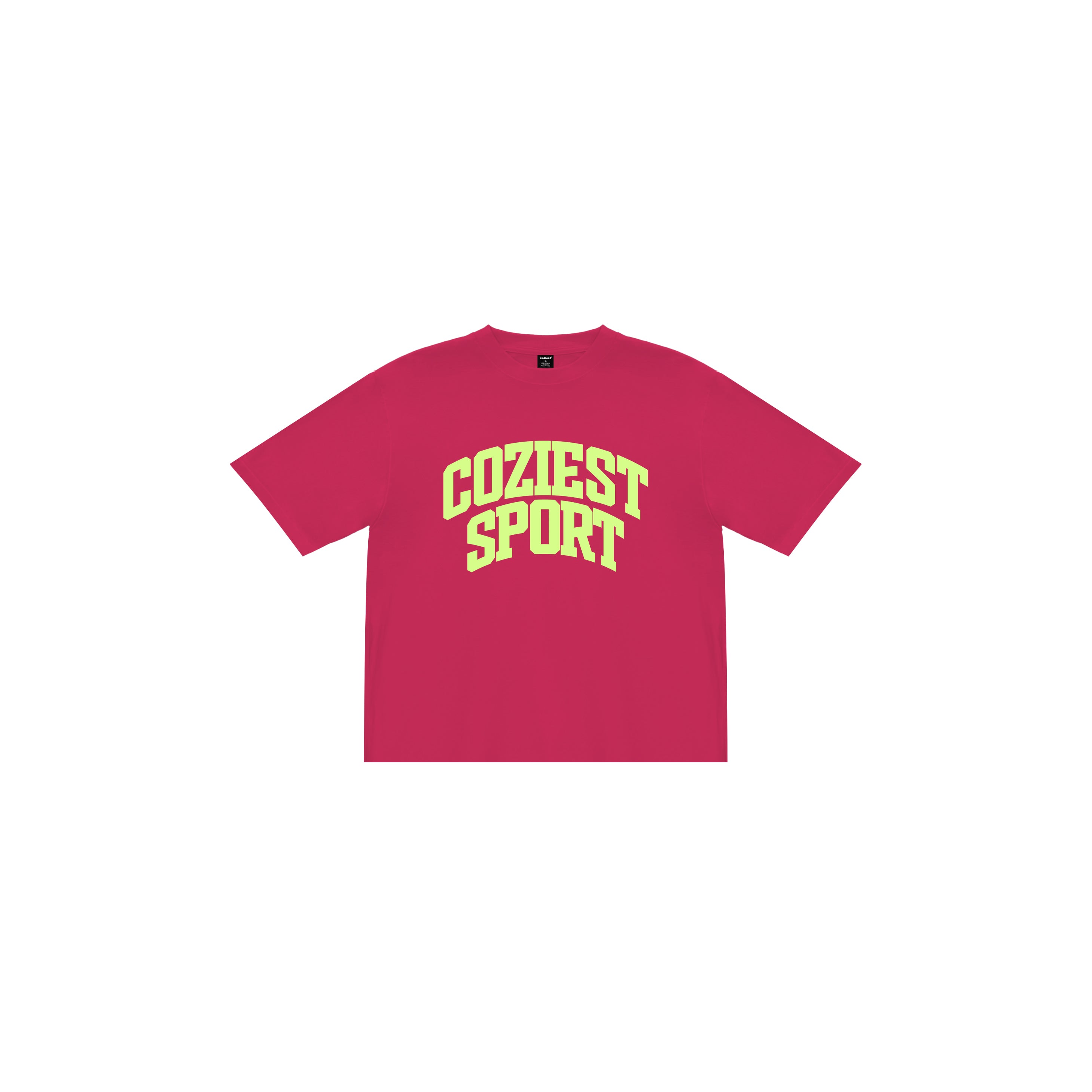 "Sports" Tee in Black,Cream,Fuchsia Pink and Fatigue Colorway