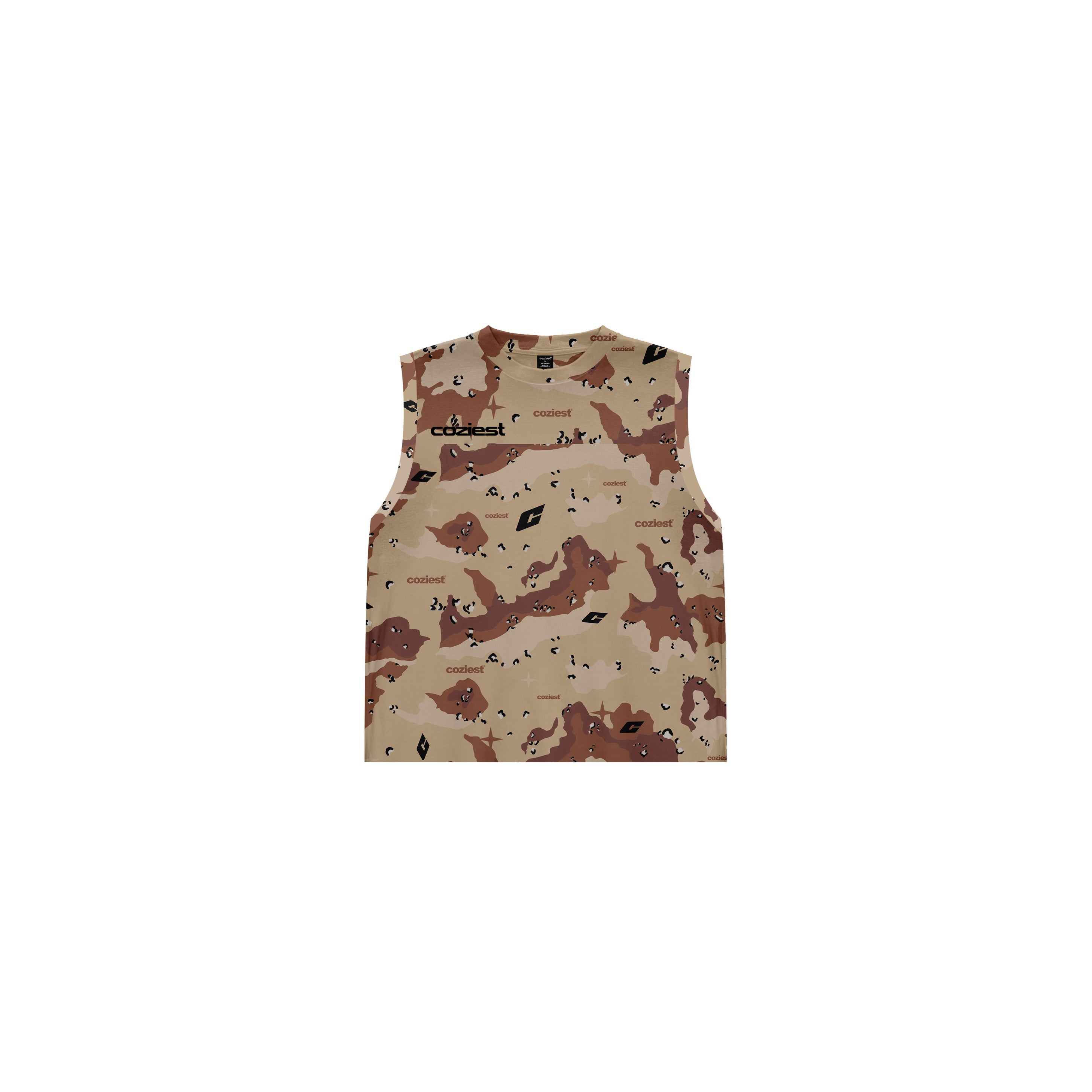 "Camou" Sando Jersey in Beige,Black and Green Colorway