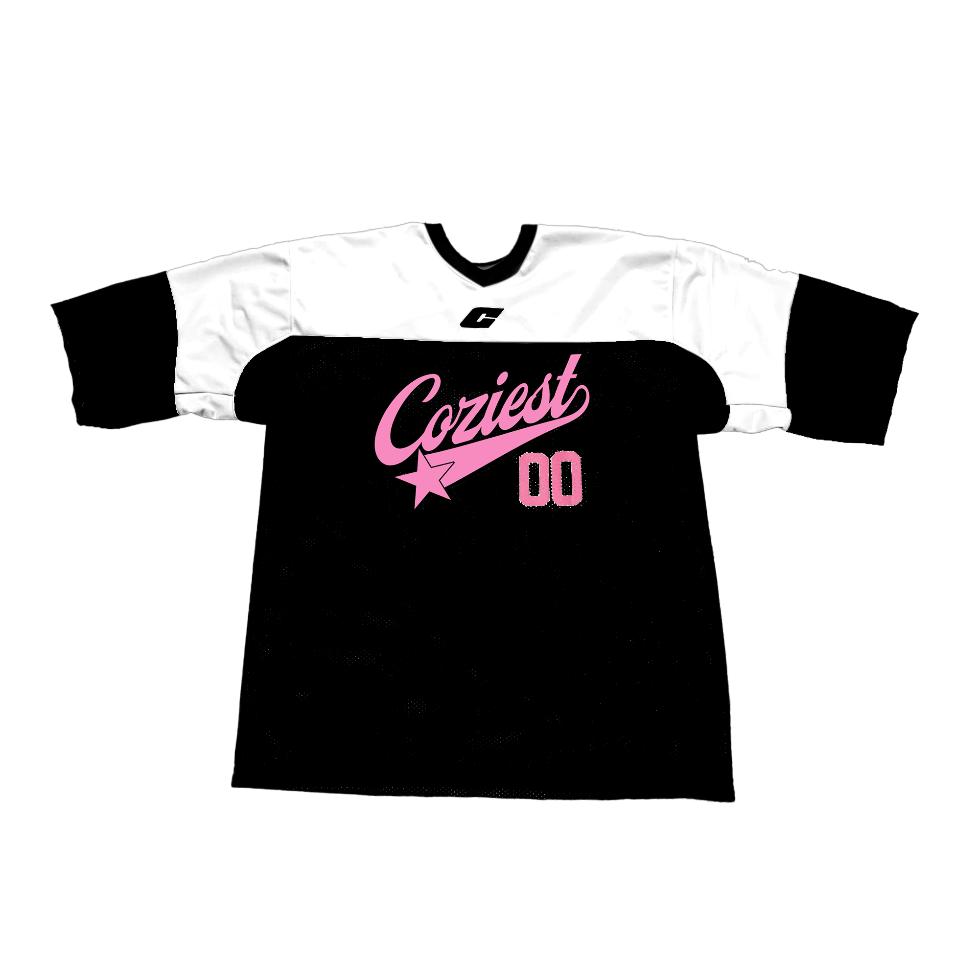 "Harley" Mesh Football Jersey in Black Colorway