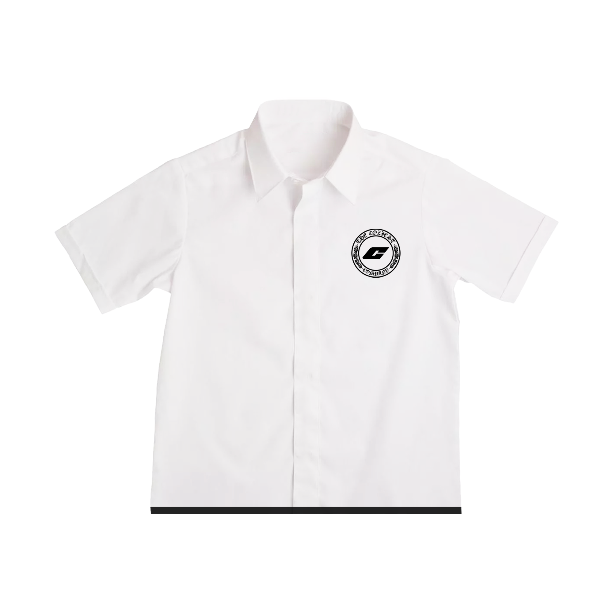 "Scholar" snap down polo in white colorway