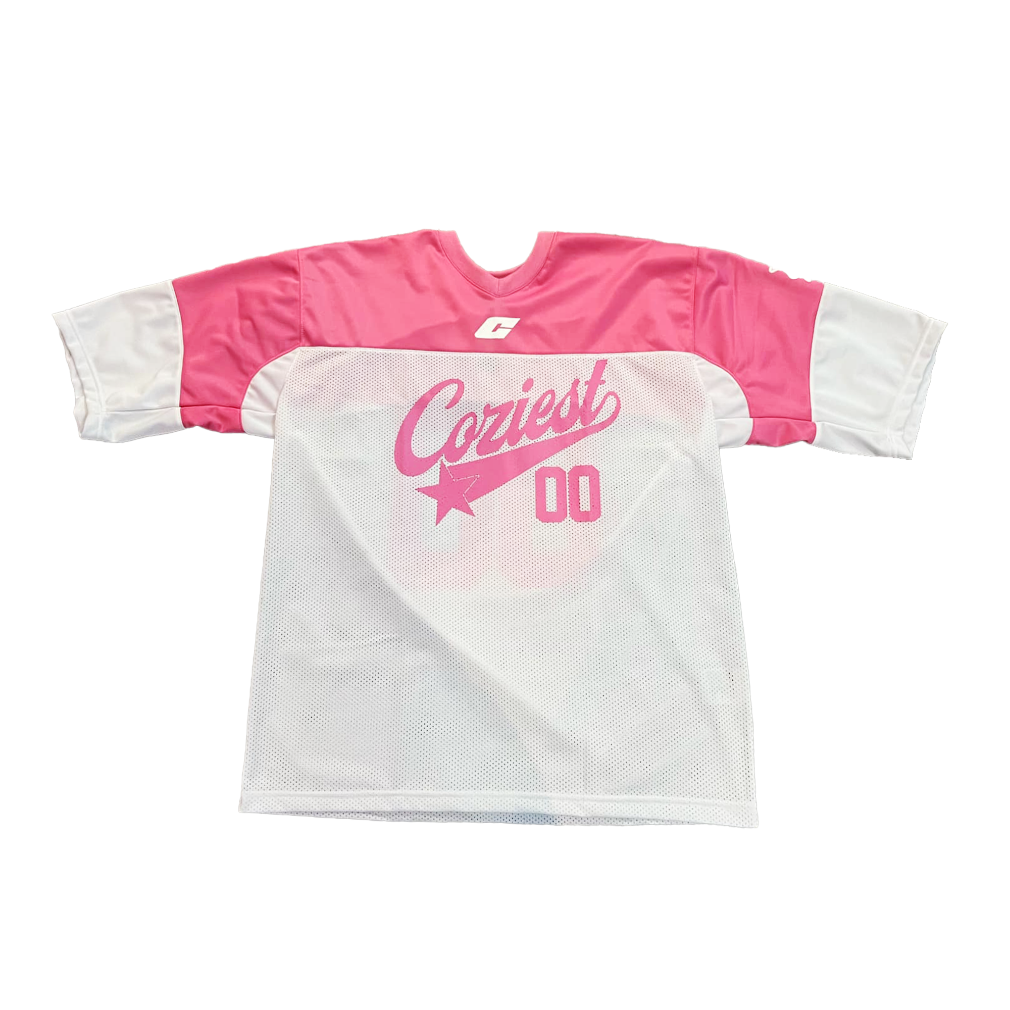 "Harley" Mesh Football Jersey in Pink Colorway