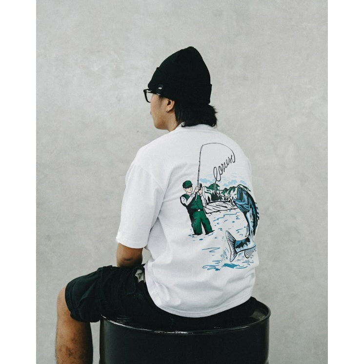 "Fisherman" Tee in White Colorway