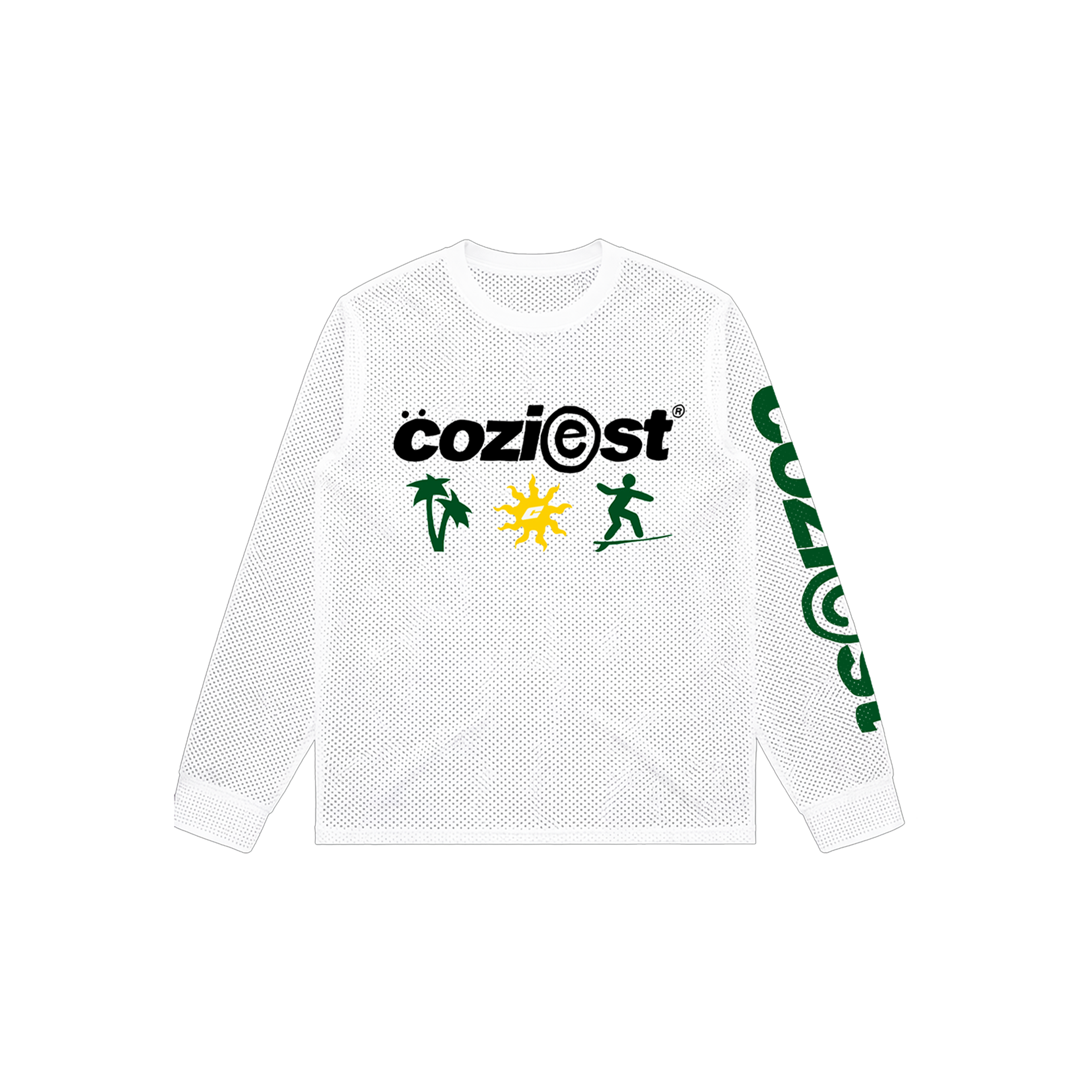 “Summer Mesh Jersey” Longsleeve  in White Colorway