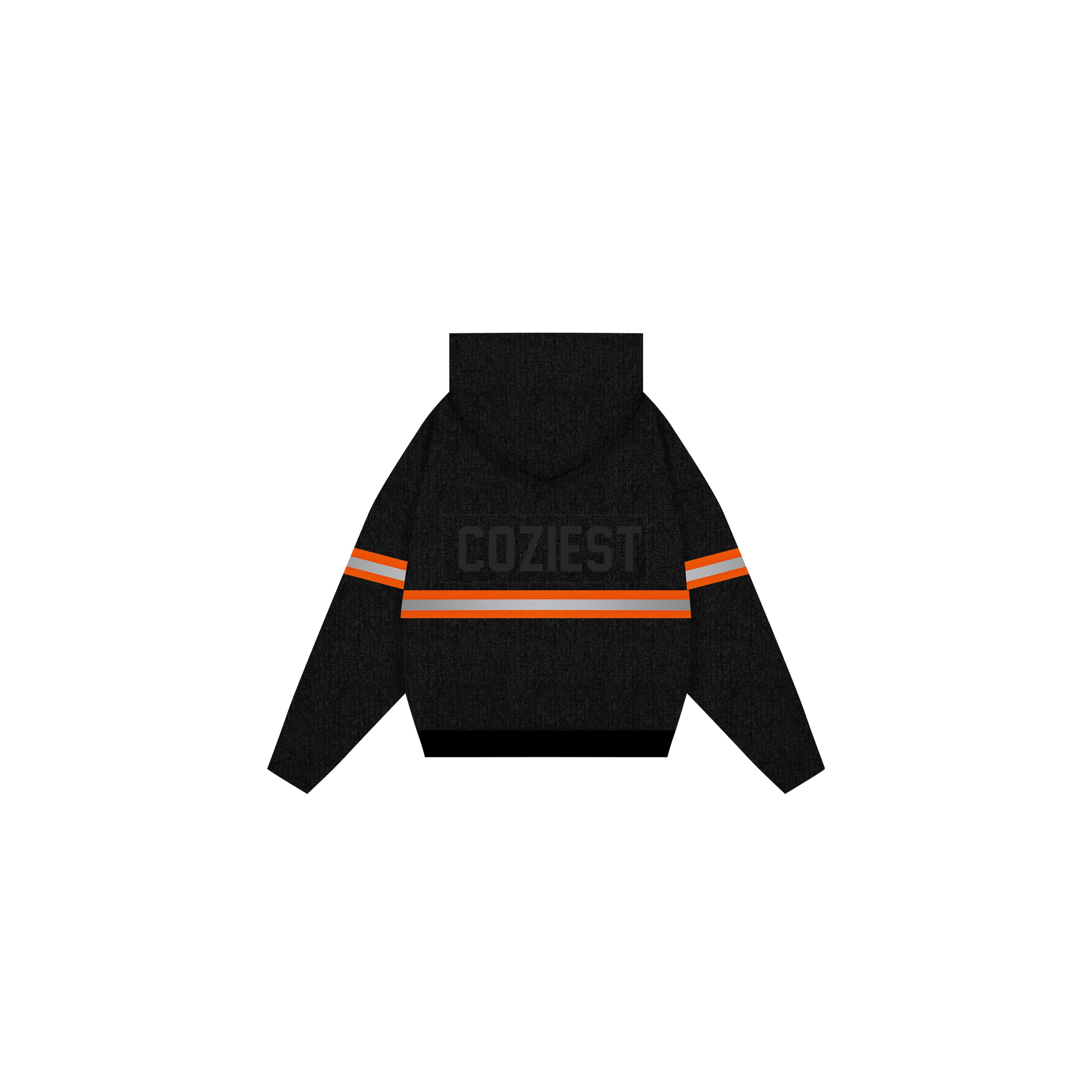 "Safety Orange" Denim Jacket in Black Colorway