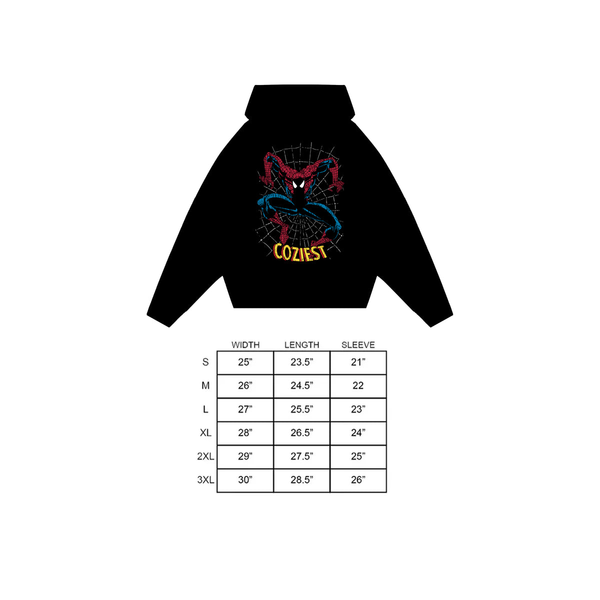 "Web" Hoodie in Black Colorway