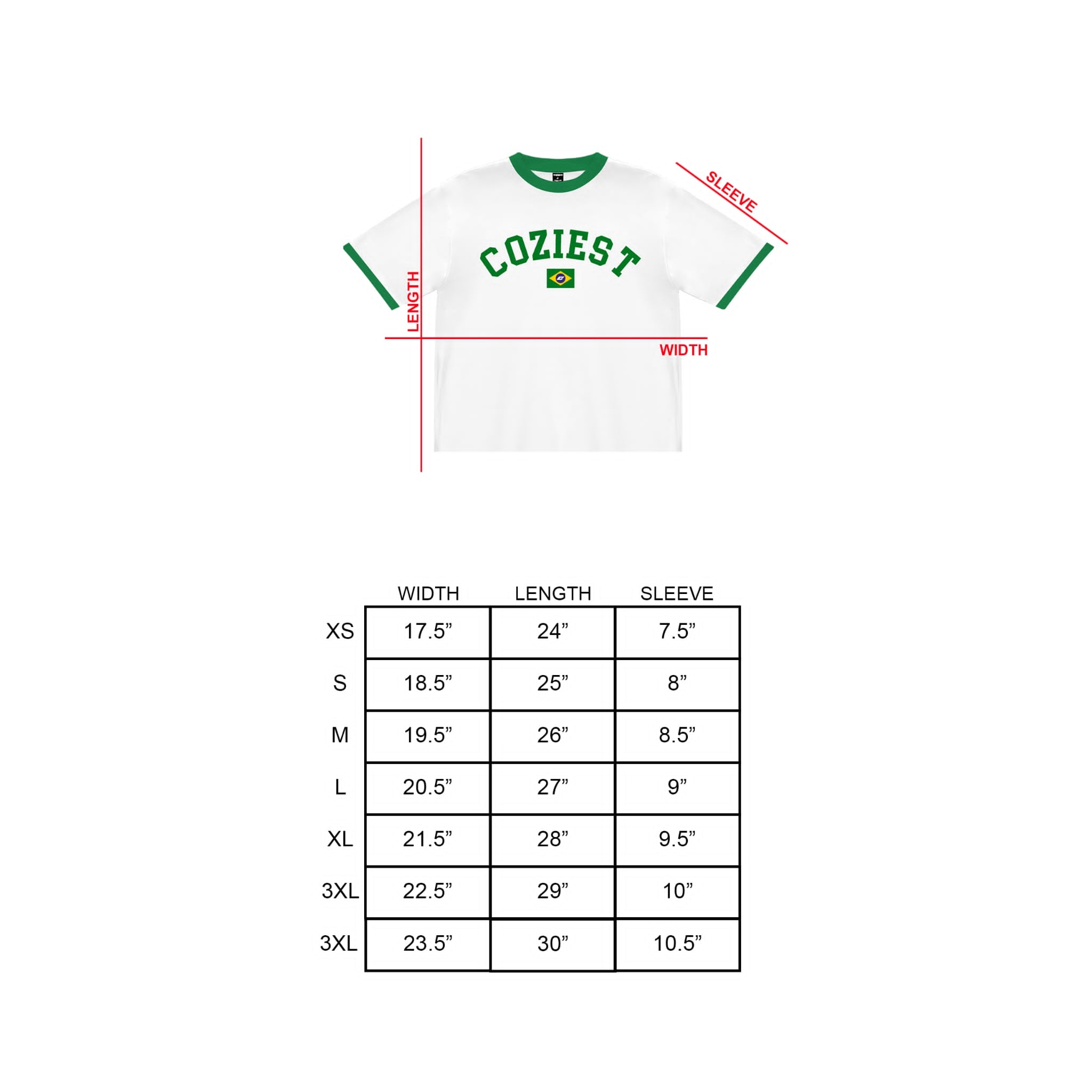 “Summer Ringer” Tee in White Colorway