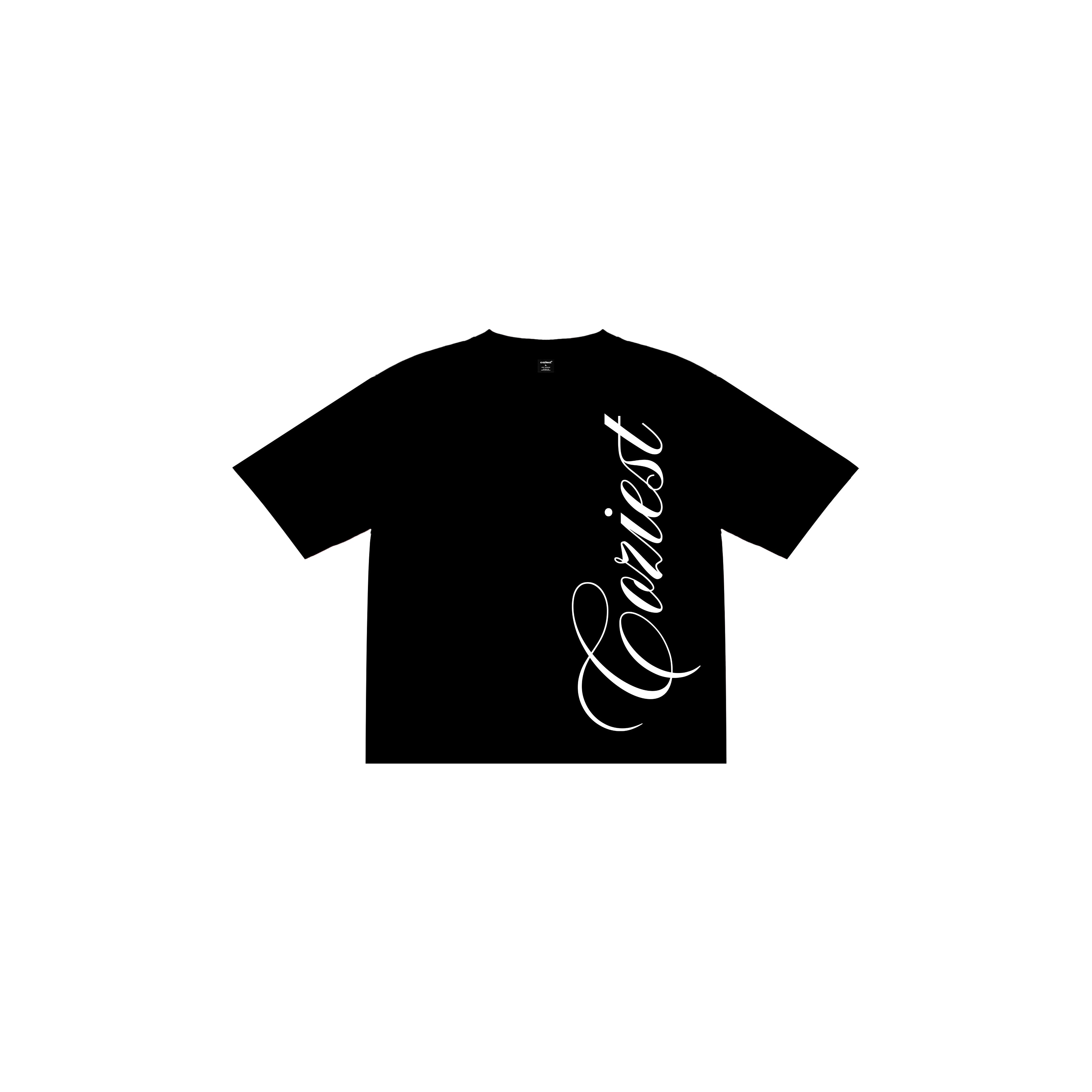 "Script" Tee in Black Colorway