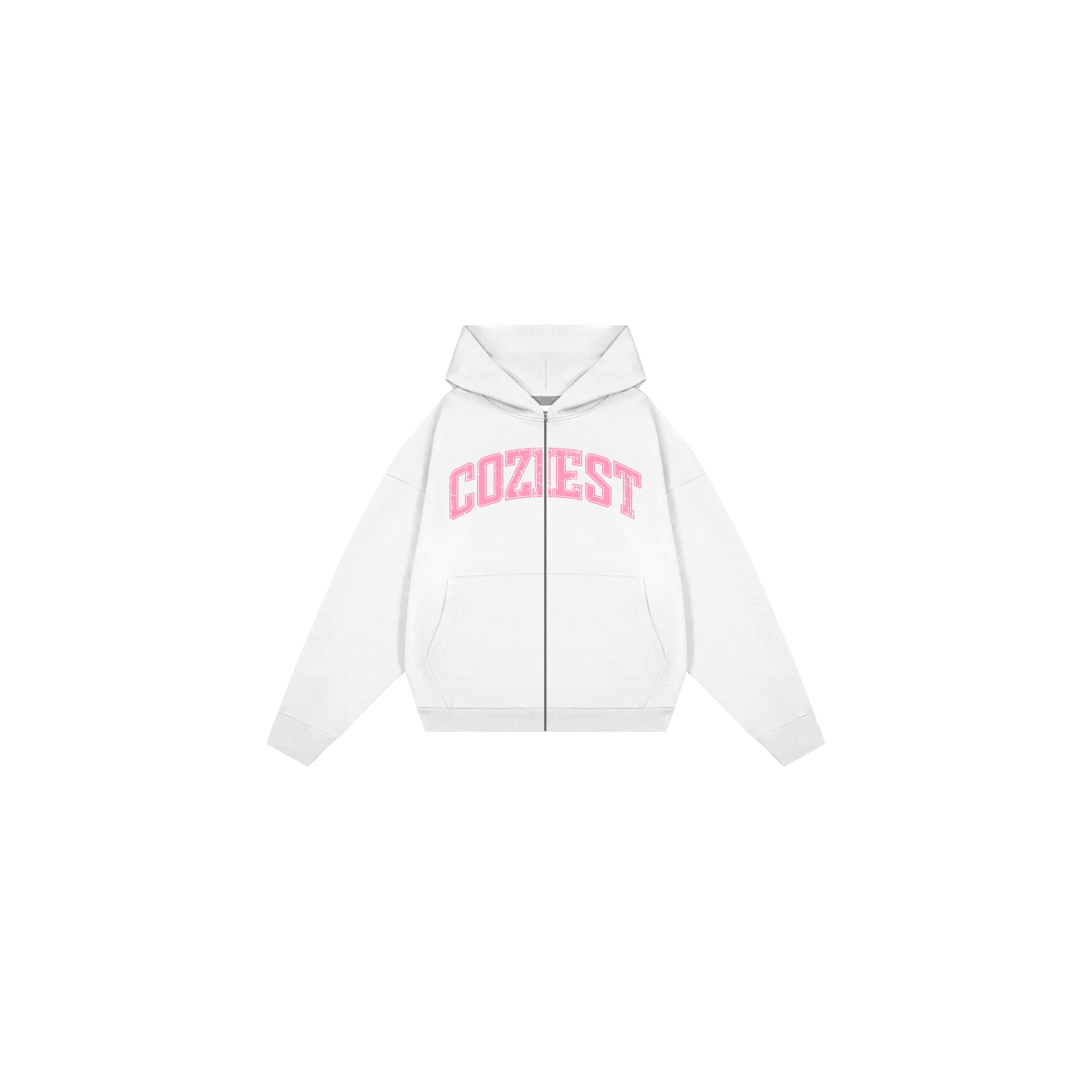 "New Arch" Zipped Hoodie in White Colorway